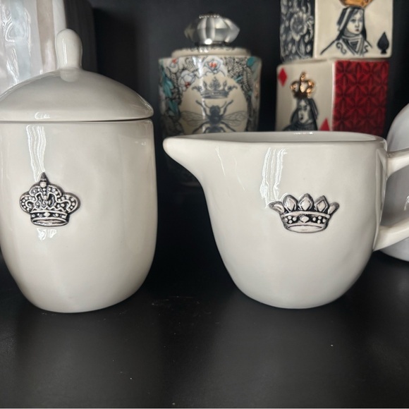 VHTF Rae Dunn Crown line Cream and Sugar - Picture 1 of 7